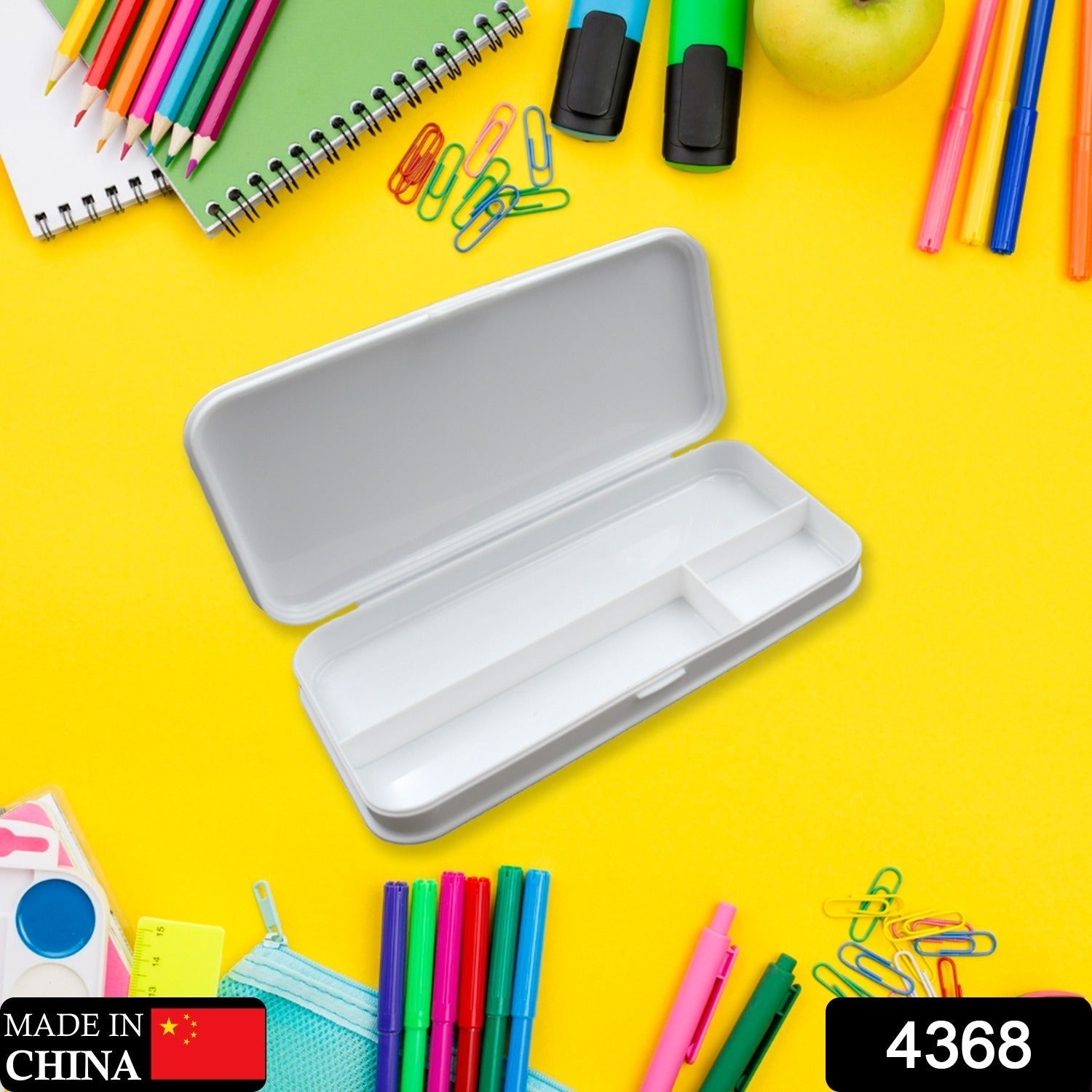 4368 Multipurpose Compass Box, Pencil Box with 3 Compartments for School, White Color Pencil Case for Kids, Birthday Gift for Girls & Boys 4368 Multipurpose Compass Box, Pencil Box with 3 Compartments for School, White Color Pencil Case for Kids, Birthday Gift for Girls & Boys